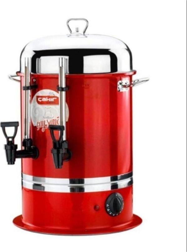 ÇAKIR Çelik Endüstriyel Çay Kazanı Kırmızı 120 Bardaklık 9,5 Lt Pra-1533072-8560 - Image 1