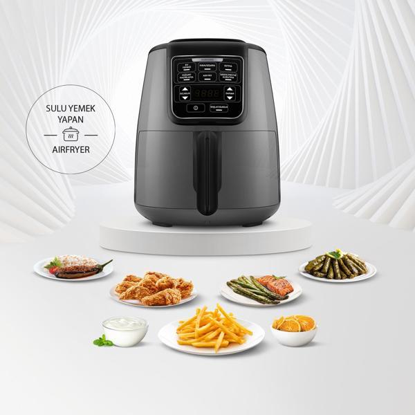 Karaca Air Pro Cook XL 2 in 1 Airfryer Space Gray Black - Image 1