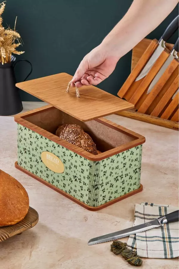 Özel Tasarım Doğal Ahşap Ekmeklik Sepeti Lüks Ekmeklik Kutusu Çok Amaçlı Kutu Mutfak Kitchen Bread - Image 1