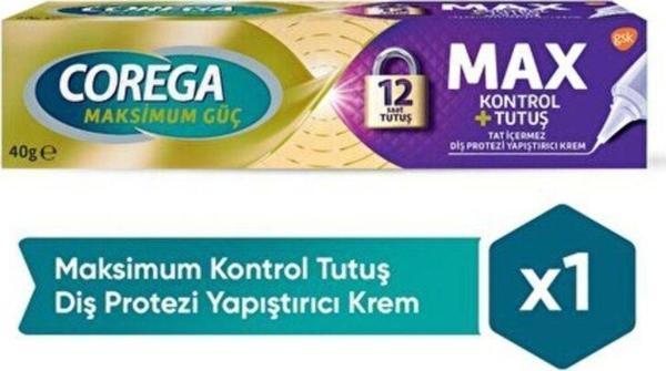 Corega Diş Protezi Yapıştırıcı Krem - Max Kontrol - 40 gr - Image 1