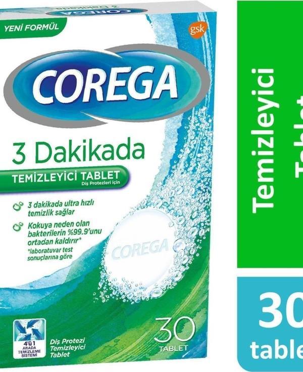 Corega Marka: Diş Protezi Temizleyici Tablet 30'lu Kategori: Diş Beyazlatma Ürünü - Image 1