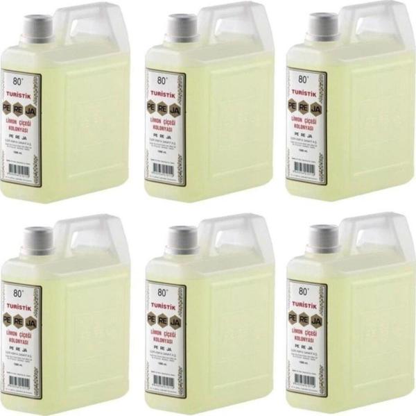 Pereja Limon Kolonyası 1 Lt 80 Derece - 6 Adet Bidon - Image 1
