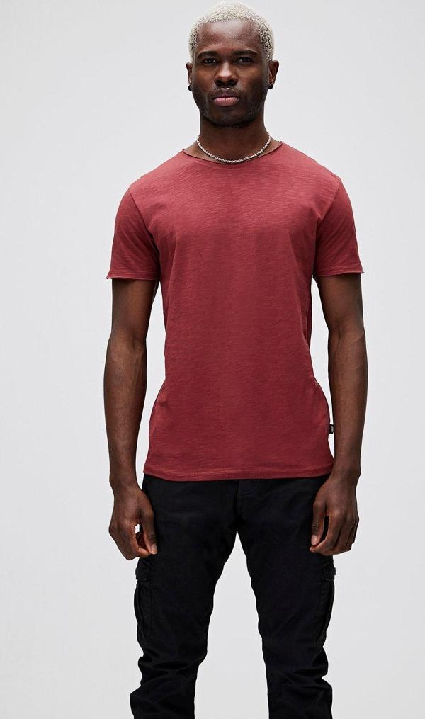 Bad Bear O-Neck T-Shirt Bordo Basic Erkek Tişört  - Image 1