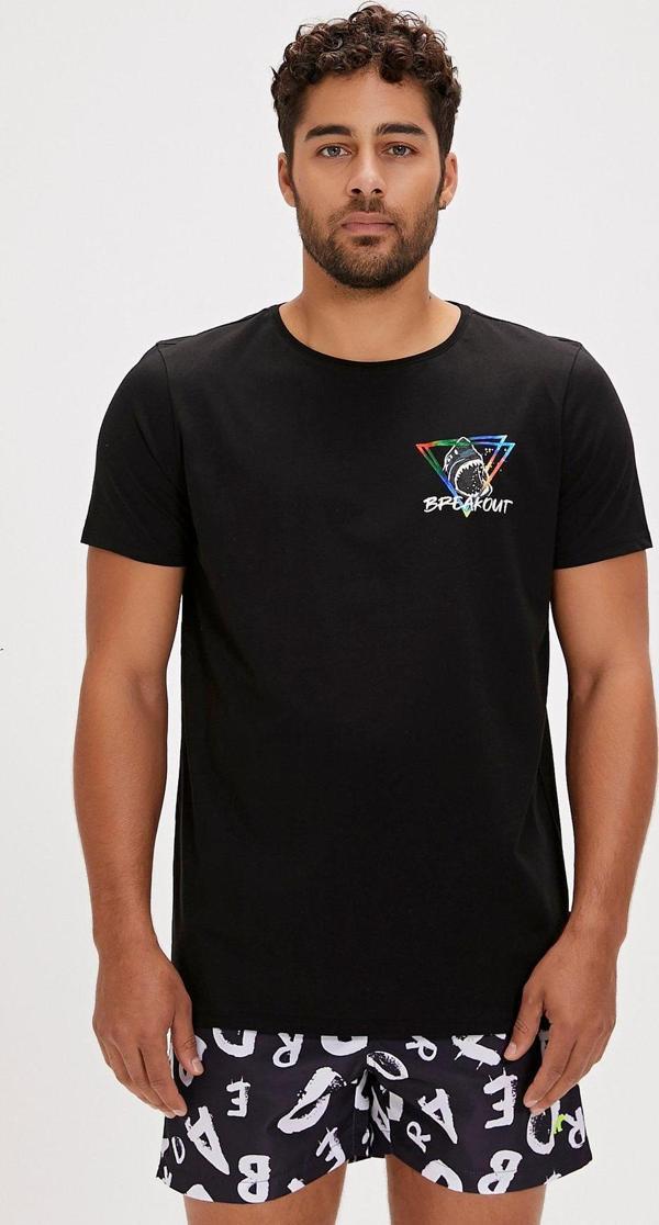 Bite Siyah Baskılı Erkek Tişört - Image 1