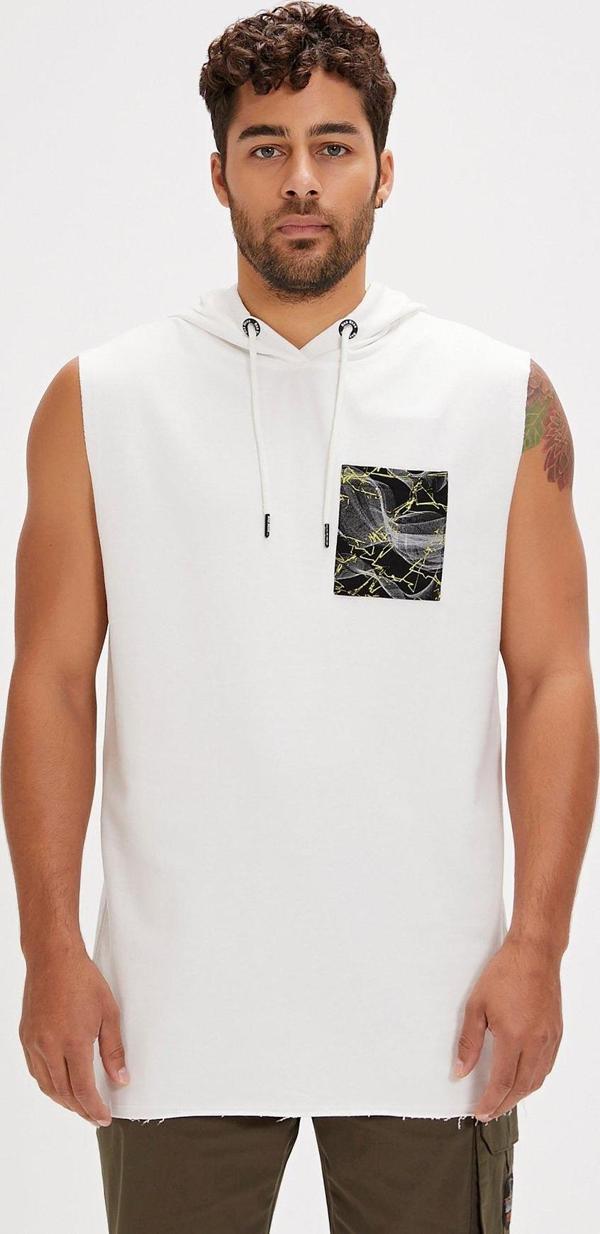 Bolt Beyaz Erkek Hoodie Sweatshirt - Image 1