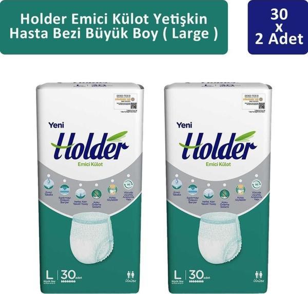 Holder Emici Külot Yetişkin Hasta Bezi Büyük Boy ( Large ) 30  x 2 Adet - Image 1