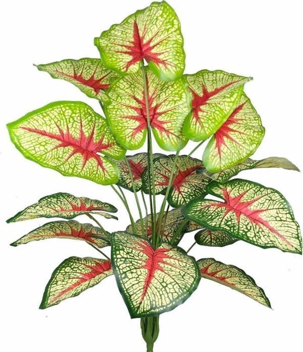 Netten Evime Yapay Çiçek Demet Tropik Kızıl Caladium 18 Dal 70 cm Salon Çiçeği Yapay Bitki - Image 1