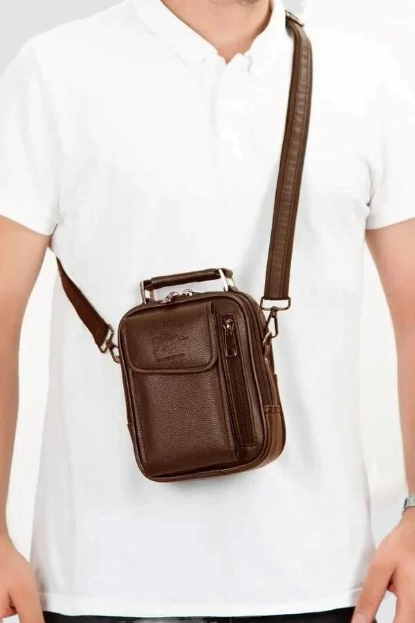 Lederax Çelik Kasalı Telefon Bölmeli El ve Omuz Çantası Orta Boy LD495 - Image 1