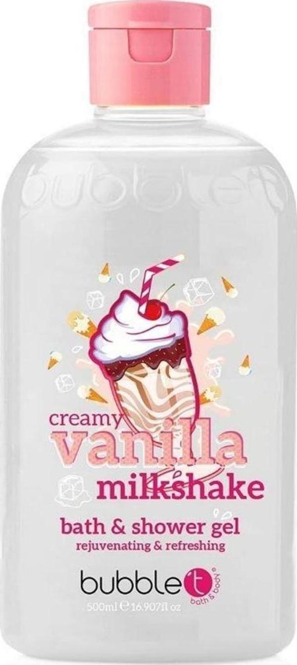 Bubble T Creamy Vanilla Milkshake Bath & Shower Gel 500 ml Duş Jeli - Image 1