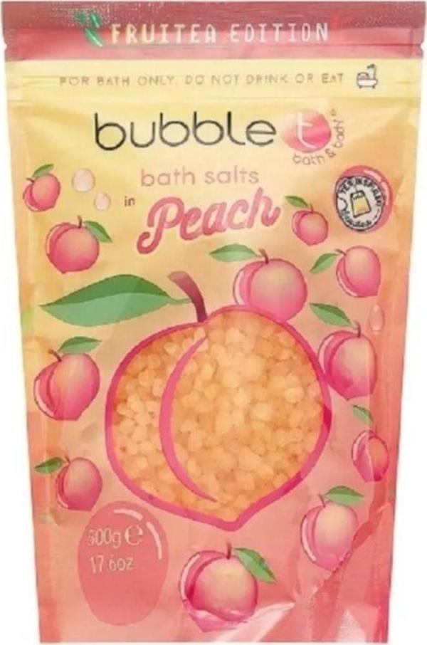 Bubble T Peach Bath Salt 500 gr Banyo Tuzu - Image 1