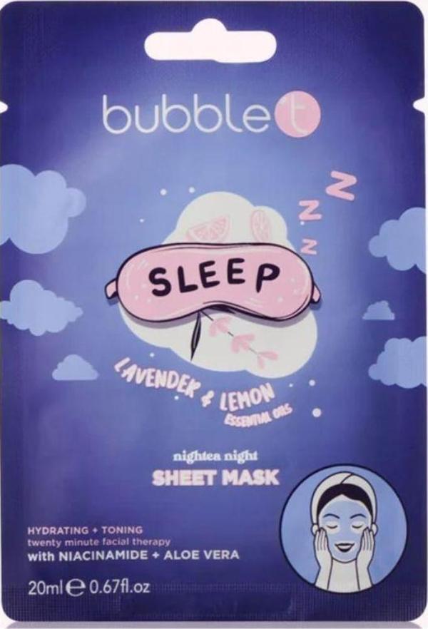 Bubble T Sleep Lavender & Lemon Sheet Masks 20 ml Yüz Maskesi - Image 1