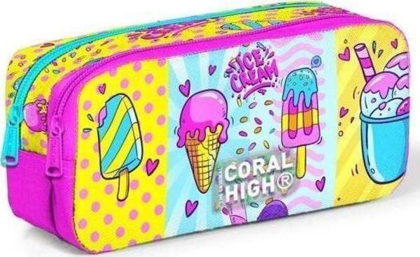 Coral High Kids Mixed Dondurma Desenli İki Bölmeli Kalem Çantası 12078 - Image 1