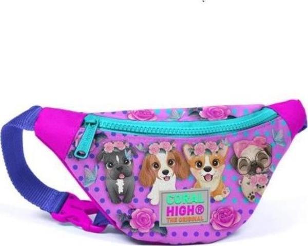Coral High Kids Pembe Köpek Desenli Bel Çantası 11502 - Image 1
