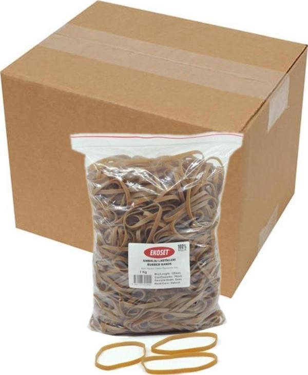 Ekoset 120mmx5mm Geniş Kauçuk Paket Ambalaj Lastiği 12Kg Koli (120x5) - Image 1