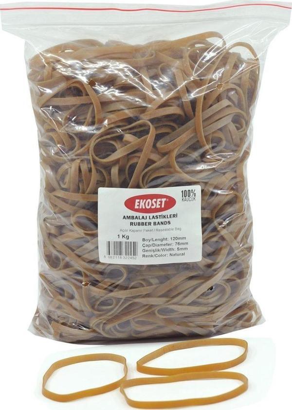 Ekoset 120x5mm Geniş Kauçuk Paket Ambalaj Kasa Lastiği 1Kg - Image 1