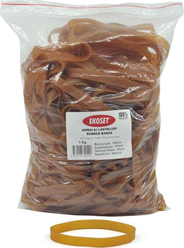 Ekoset 130x10mm Extra Geniş Kauçuk Paket Ambalaj Lastiği 1Kg - Image 1