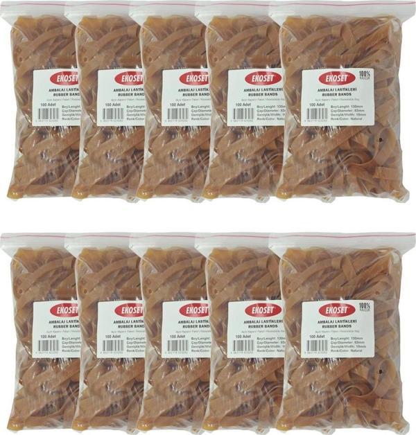 Ekoset 130x10mm Geniş Kauçuk Paket Ambalaj Lastiği 1.000 Adet - Image 1