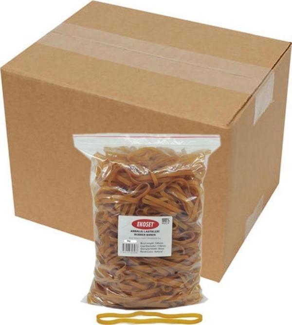 Ekoset 180mmx5mm Geniş Kauçuk Paket Ambalaj Lastiği 12Kg Koli (180x5) - Image 1