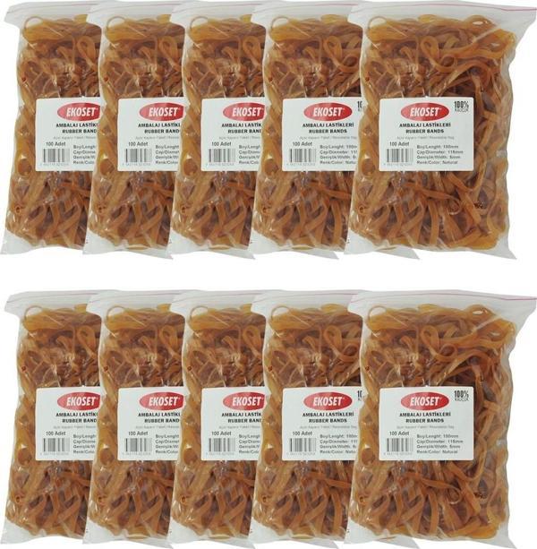 Ekoset 180x5mm Geniş Kauçuk Paket Ambalaj Kasa Lastiği 1.000 Adet - Image 1
