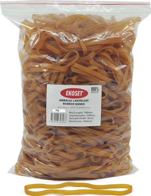 Ekoset 180x5mm Geniş Kauçuk Paket Ambalaj Kasa Lastiği 1Kg - Image 1