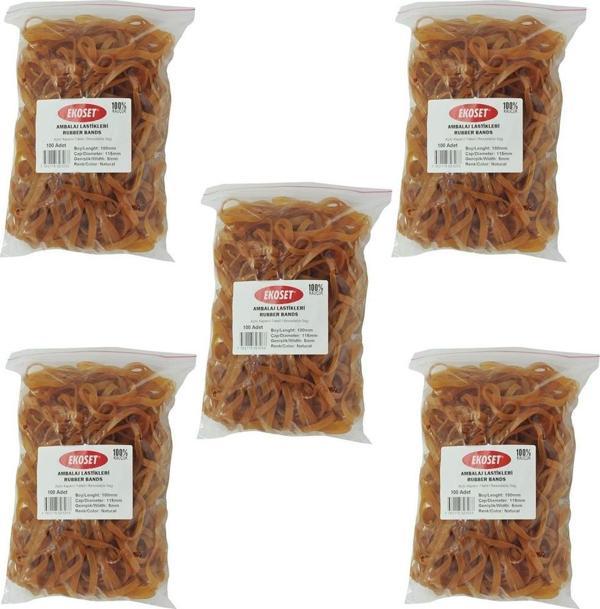 Ekoset 180x5mm Geniş Kauçuk Paket Ambalaj Kasa Lastiği 500 Adet - Image 1
