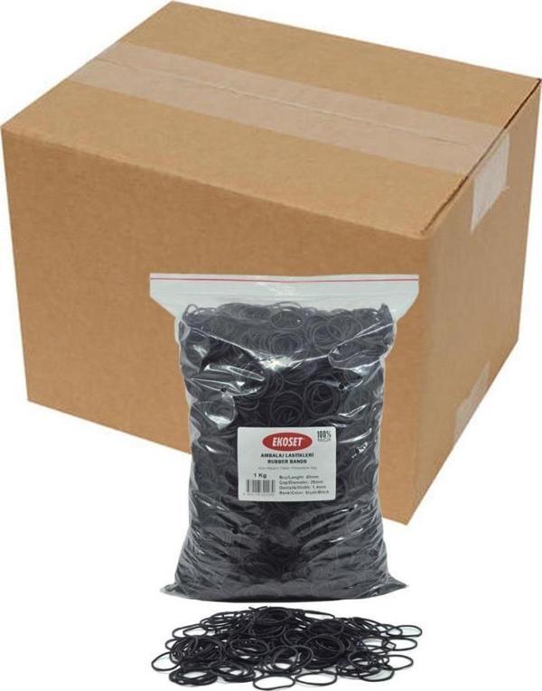 Ekoset 40mm Siyah Renkli Kauçuk Paket Ambalaj Lastiği 12Kg Koli - Image 1