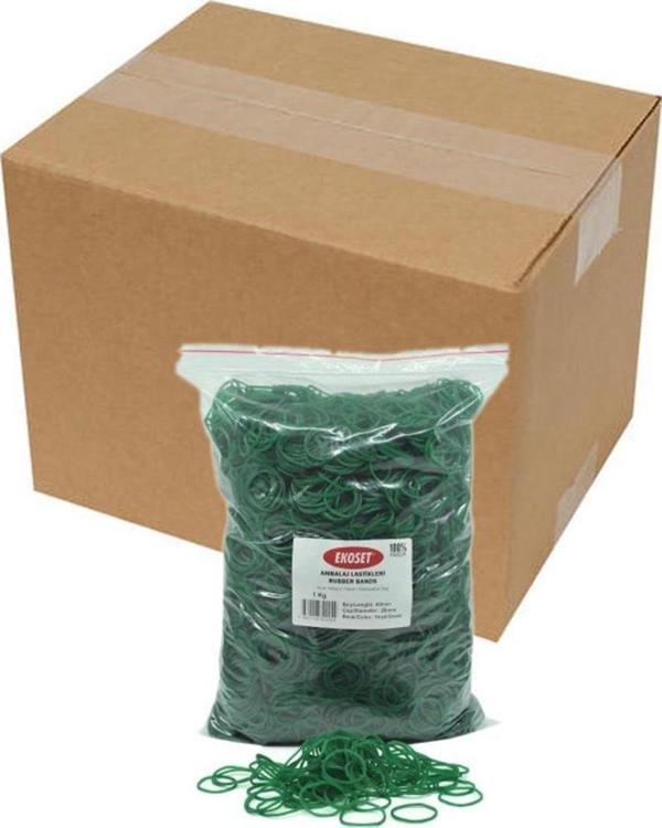 Ekoset 40mm Yeşil Renkli Kauçuk Paket Ambalaj Lastiği 12Kg Koli - Image 1