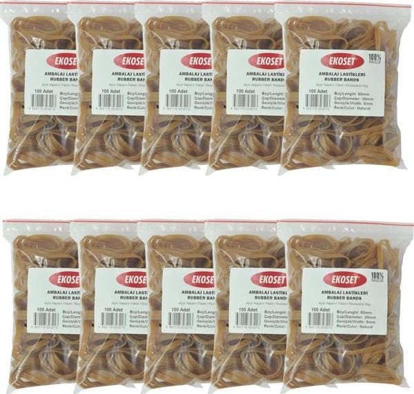Ekoset 50x5mm Geniş Kauçuk Paket Ambalaj Lastiği 1.000 Adet - Image 1