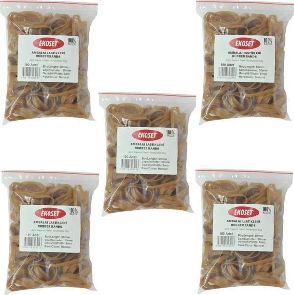 Ekoset 50x5mm Geniş Kauçuk Paket Ambalaj Lastiği 500 Adet - Image 1