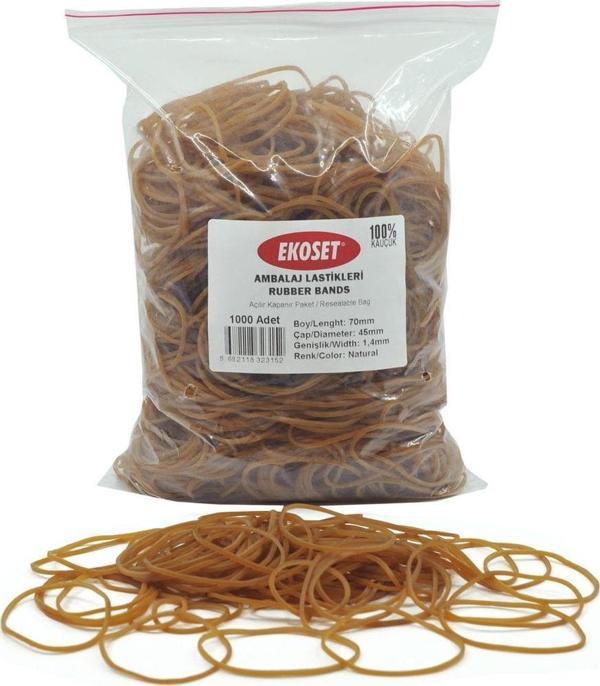 Ekoset 70mm Kauçuk Paket Ambalaj Para Lastiği 1000 Adet - Image 1