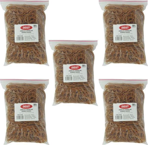 Ekoset 70mm Kauçuk Paket Ambalaj Para Lastiği 5.000 Adet - Image 1