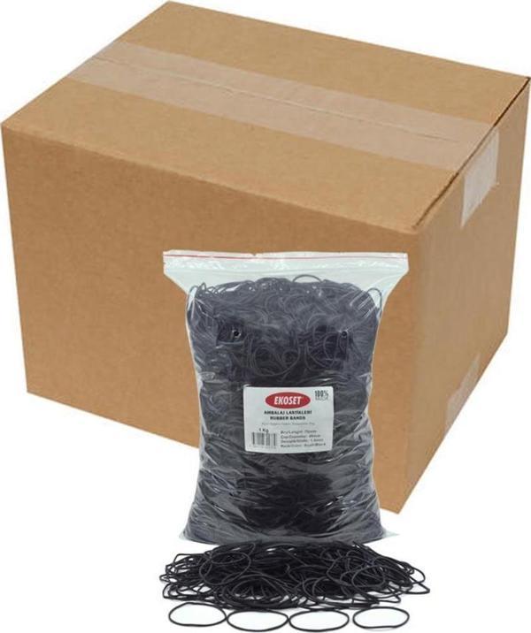 Ekoset 70mm Siyah Renkli Kauçuk Paket Ambalaj Lastiği 12Kg Koli - Image 1