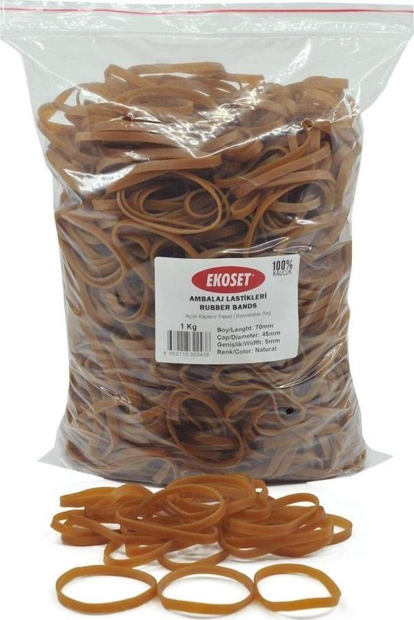 Ekoset 70x5mm Geniş Kauçuk Paket Ambalaj Lastiği 1Kg - Image 1