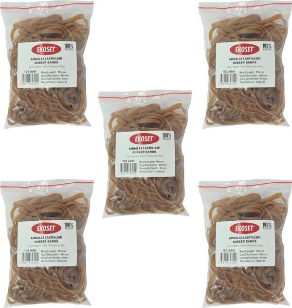 Ekoset 70x5mm Geniş Kauçuk Paket Ambalaj Para Lastiği 500 Adet - Image 1