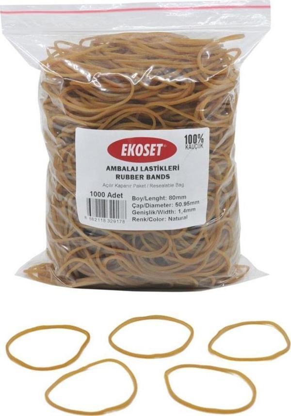 Ekoset 80mm Kauçuk Paket Ambalaj Lastiği 1000 Adet - Image 1