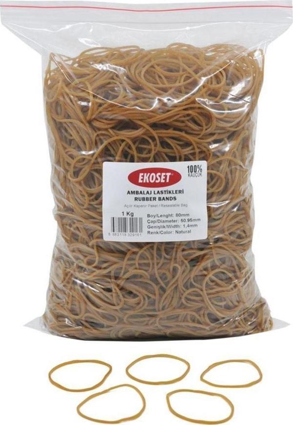 Ekoset 80mm Kauçuk Paket Ambalaj Lastiği 1KG - Image 1