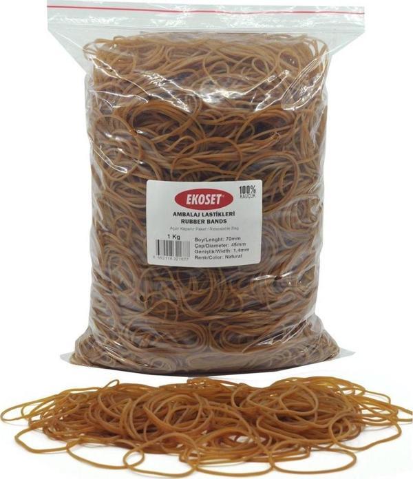 Ekoset Kauçuk Paket Ambalaj Para Lastiği 70'lik 1Kg 70mm - Image 1