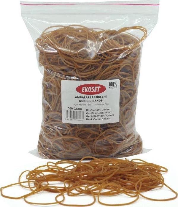 Ekoset Kauçuk Paket Ambalaj Para Lastiği 70'lik 500 Gram 70mm - Image 1