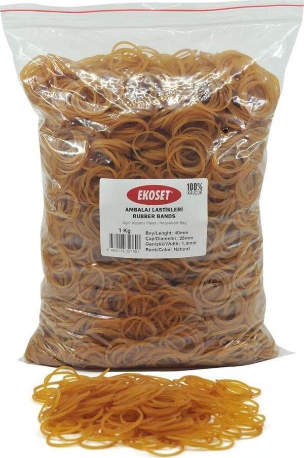 Ekoset Kauçuk Paket Ambalaj Toka Maydanoz Para Lastiği 40lık 1Kg 40mm - Image 1