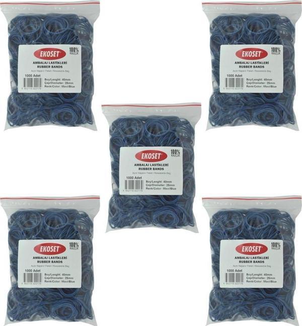 Ekoset Mavi Paket Ambalaj Para Lastiği 40mm 5.000 Adet - Image 1