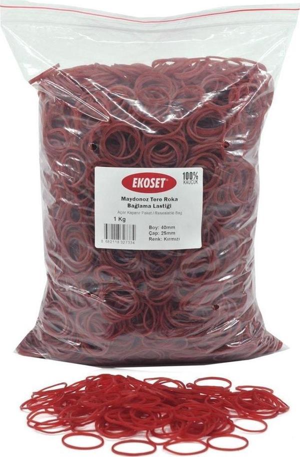 Ekoset Maydonoz Tere Roka Bağlama Lastiği Kırmızı 1Kg - Image 1