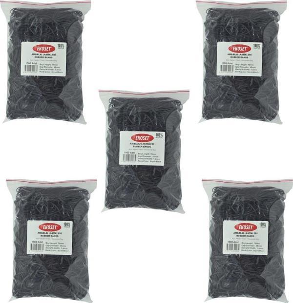 Ekoset Siyah Paket Ambalaj Para Lastiği 70mm 5.000 Adet - Image 1