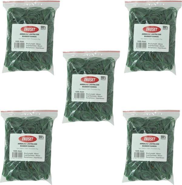 Ekoset Yeşil Paket Ambalaj Para Lastiği 40mm 5.000 Adet - Image 1