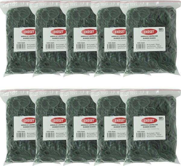 Ekoset Yeşil Paket Ambalaj Para Lastiği 70mm 10.000 Adet - Image 1