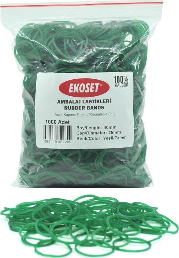 Ekoset Yeşil Paket Ambalaj Toka para lastiği 1000 Adet 40mm  - Image 1