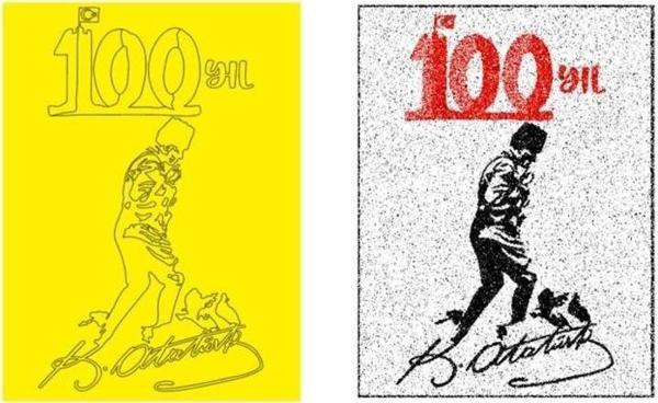 100, Yıl Atatürk Kum Boyama Kartı Seti 10 Adet-Red Castle KB-RC-107 - Image 1