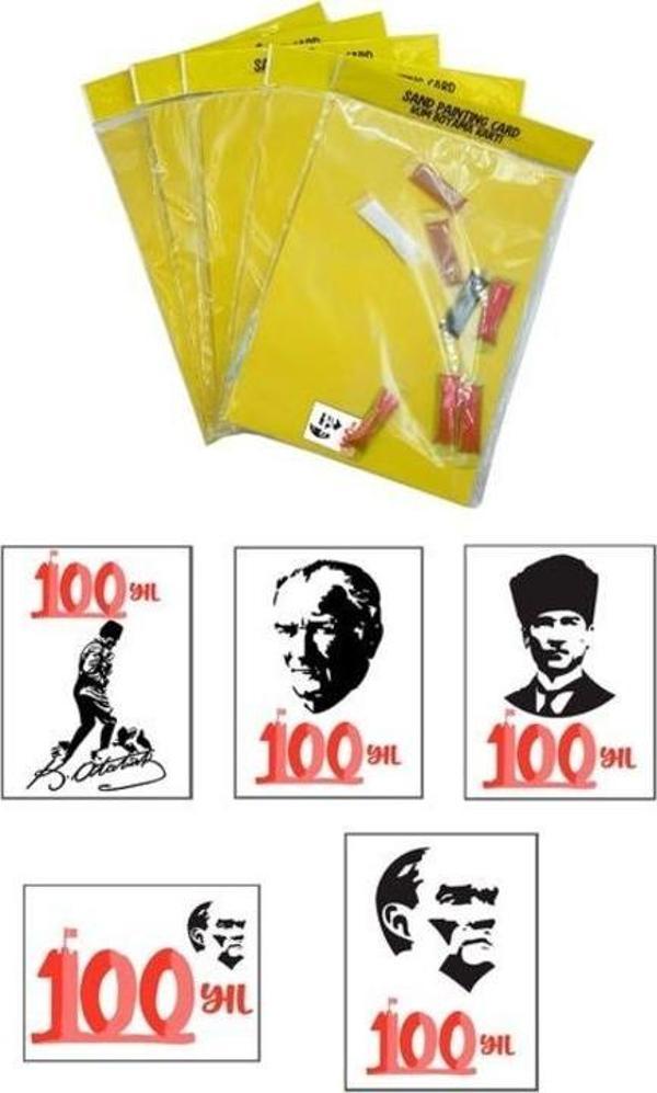 100, Yıl Atatürk Kum Boyama Kartı Seti-Red Castle KB-RC-057 - Image 1