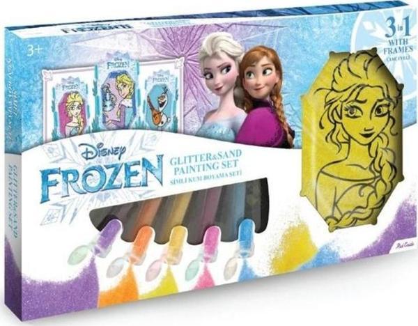Disney Frozen Karlar Ülkesi Elsa, Anna, Olaf Çerçeveli Kum Boyama Seti-Red Castle TS-01 - Image 1