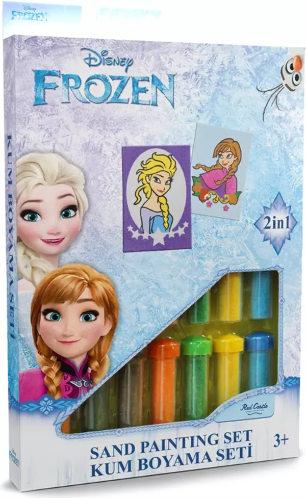 Disney Karlar Ülkesi Frozen Elsa & Anna Eğitici ve Eğlenceli Kum Boyama Seti-Red Castle DS-31 - Image 1