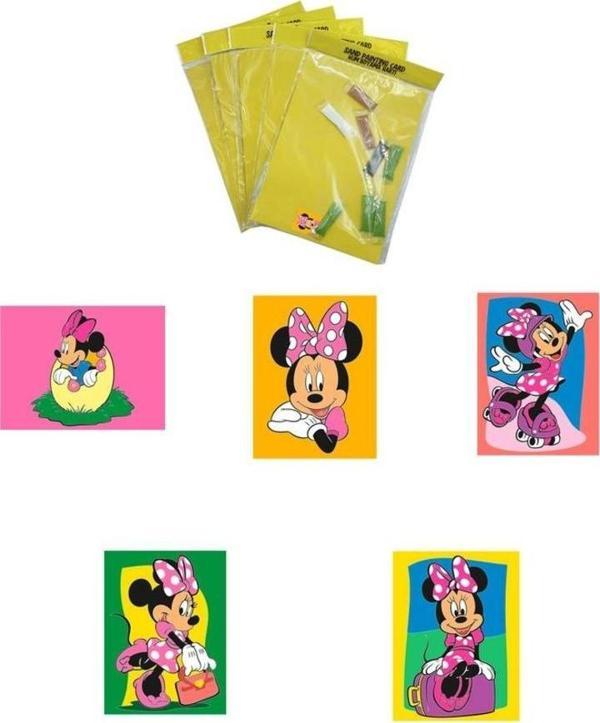 Disney Minnie&Mickey, 10 Adet Büyük Boy A4, Kız-Erkek Kum Boyama Kartı Seti-Red Castle KB-D-104 - Image 1
